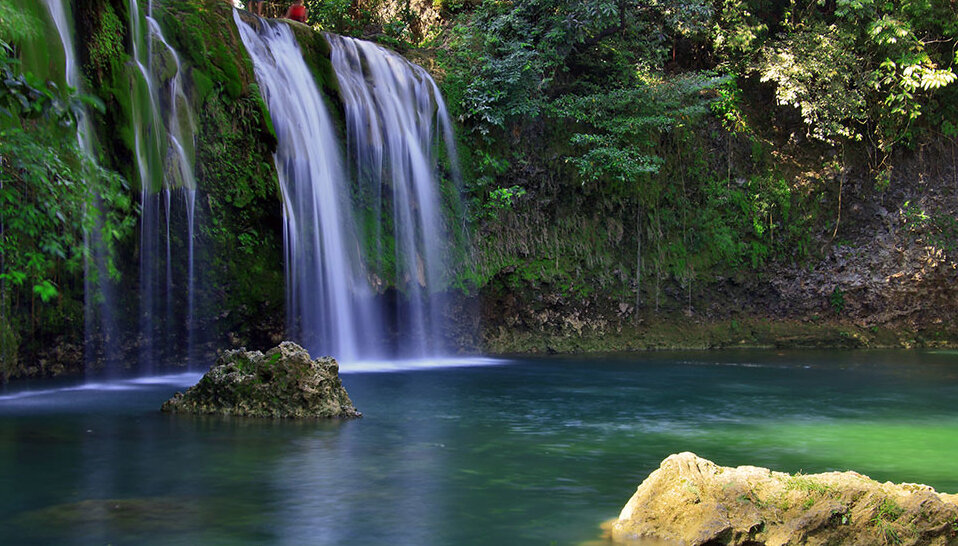 Bolinao Falls 1 with a powerful cascade into a turquoise pool